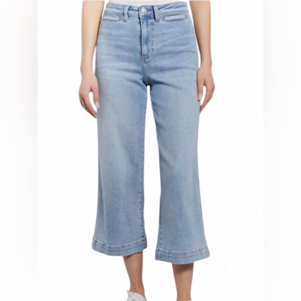 NWT Oat New York High Rise Wide Leg Crop Jean In Light Wash Size 30